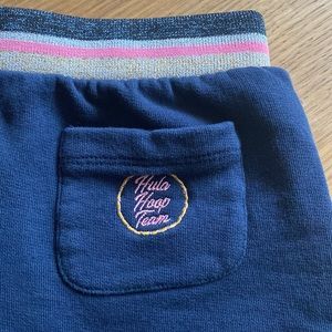 Bonton "Hula Hoop Team" girl blue cotton shorts size 8